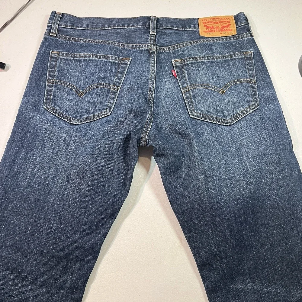 Levi's 527 Boot Cut Jeans Men's Size 34x30 Blue Denim Medium Wash Cotton Cowboy